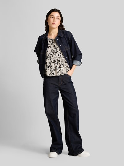Tom Tailor Denim Regular Fit Blusentop aus Viskose-Leinen-Mix Beige 1
