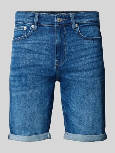 Produktfoto, Regular Fit Jeansshorts aus Baumwoll-Mix Modell 'PLY' von Only & Sons in klassischer Denim-Optik mit Label Patch und 5-Pocket-Design.