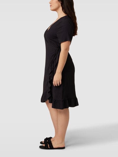 Vero Moda Curve PLUS SIZE Knielanges Wickelkleid Modell 'HAYA' Black 1