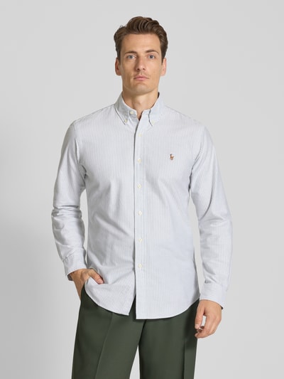 Polo Ralph Lauren Custom Fit Freizeithemd mit Button-Down-Kragen Gruen Melange 4