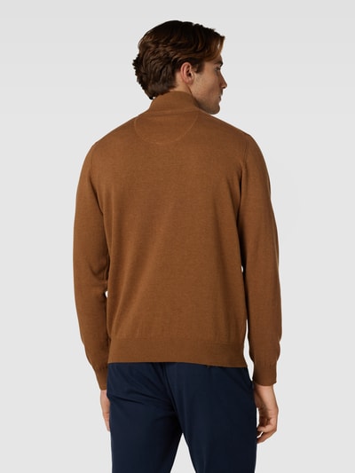 Fynch-Hatton Gebreide pullover met labeldetails, model 'Troyer' Hazelnoot gemêleerd - 5