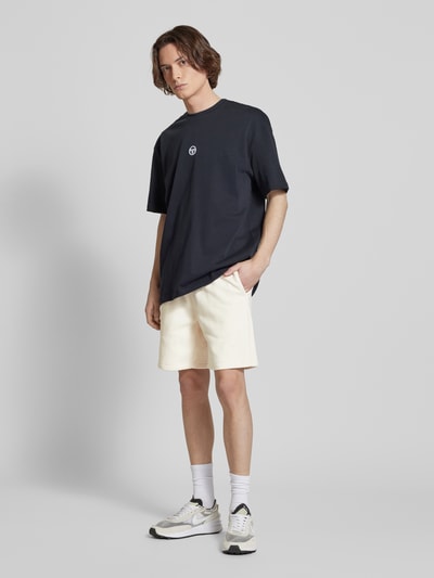 SERGIO TACCHINI Regular fit sweatshorts met logostitching, model 'SIMBA' Offwhite - 1