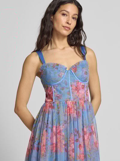 LACE & BEADS Knielanges Cocktailkleid mit Reißverschluss Bleu 3