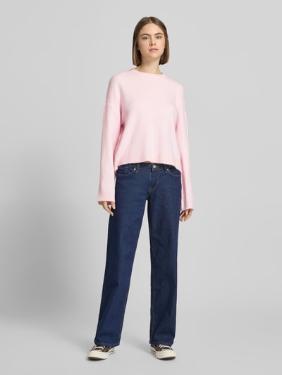 ONLY Relaxed Fit Strickpullover mit Crew Neck Modell 'SIMONI' Rosa 1