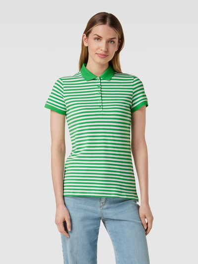 Montego Poloshirt met streepmotief Appeltjesgroen - 4