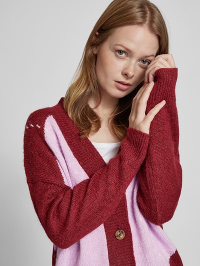 s.Oliver RED LABEL Sweter rozpinany z prążkowanymi ściągaczami Czerwony 3