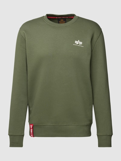 Alpha Industries Sweatshirt mit Label-Print Modell 'BASIC' Oliv 2