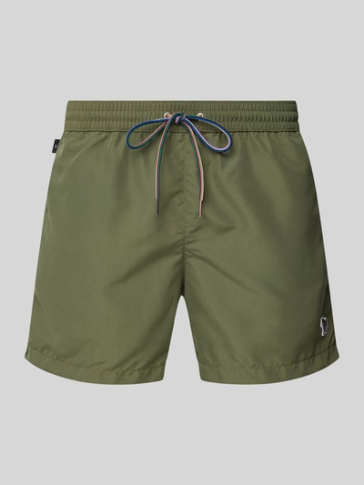 PAUL SMITH Badehose mit Label-Patch Modell 'ZEBRA' Oliv 1