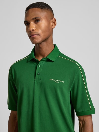 ARMANI EXCHANGE Regular fit poloshirt met labelprint Groen - 3