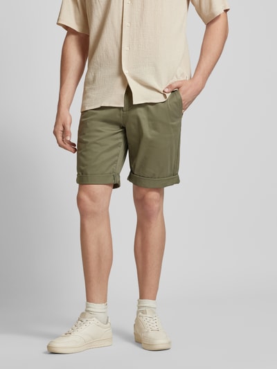 Tom Tailor Denim Slim Fit Chino-Shorts in unifarbenem Design Oliv 4