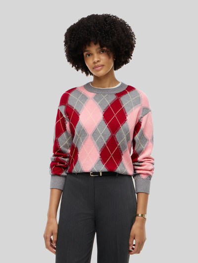 Tommy Hilfiger Regular Fit Pullover mit Argyle-Muster Rosa 4