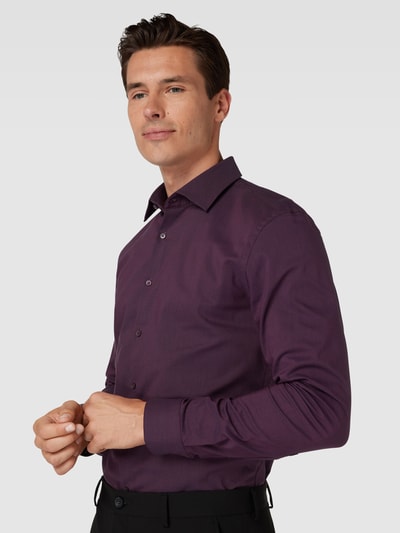 Jake*s Slim Fit Slim Fit Business-Hemd mit Kentkragen Dunkelrot 3