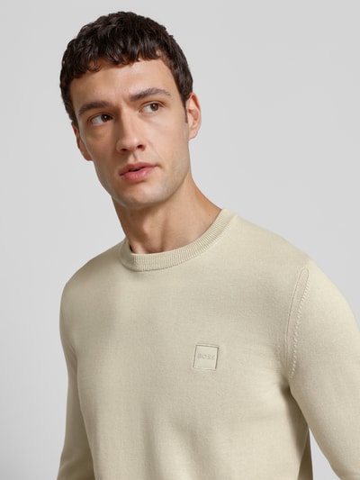 BOSS Orange Regular Fit Pullover aus Baumwoll-Kaschmir-Mix MODELL 'KANOVANO' Beige 3