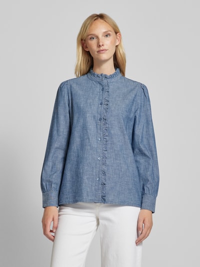 Tommy Hilfiger Overhemdblouse met opstaande kraag, model 'CHAMBRAY' Blauw gemêleerd - 4