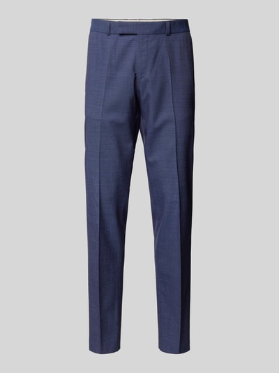 Carl Gross Regular fit pantalon met persplooien, model 'Sendrik' Blauw - 2