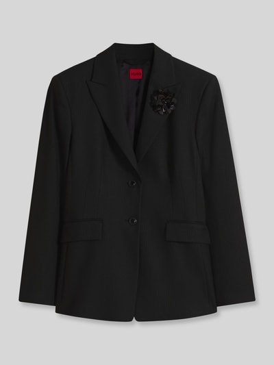 HUGO Regular Fit Longblazer aus Viskose-Mix Black 2
