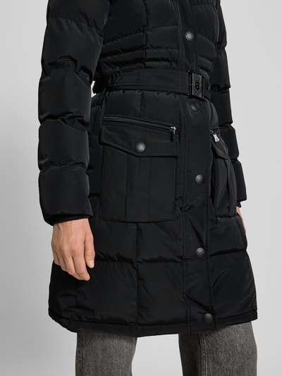 Wellensteyn Gewatteerde lange jas met riem, model 'OPIUM 382' Zwart - 6