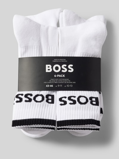 BOSS Socken mit Label-Print im 6er-Pack Weiss 3