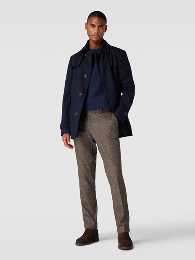 Barbour Strickpullover in Melange-Optik aus Woll-Mix mit Seiden-Anteil Marine 1