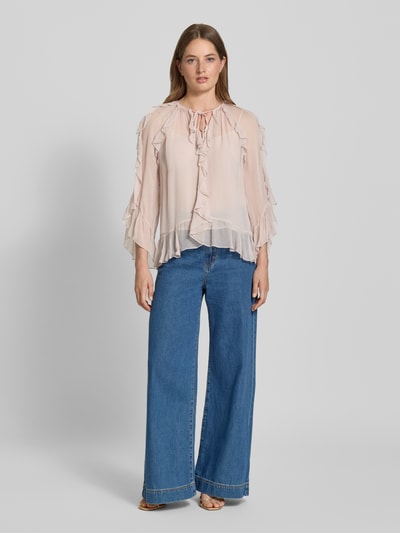 Marc Cain Bluse aus Viskose mit Volants Kitt 1