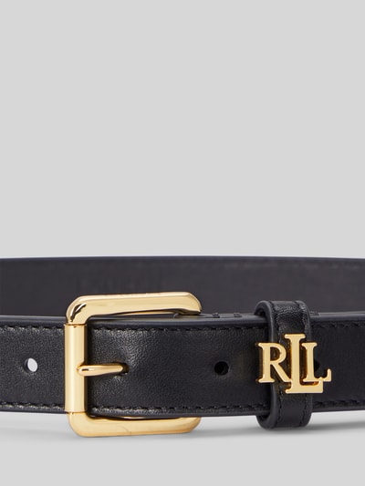 Lauren Ralph Lauren Riem van echt leer met logodetail Zwart - 2