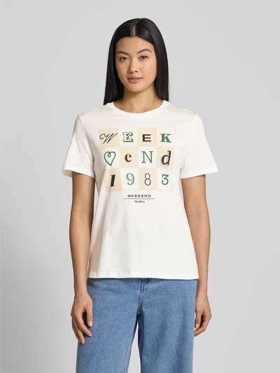 Weekend Max Mara T-Shirt mit Motiv- und Label-Print Modell 'TEIERA' Weiss 4