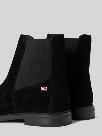 Tommy Hilfiger Chelsea boots van leer met labelapplicatie, model 'FLAG SUEDE' Zwart - 2