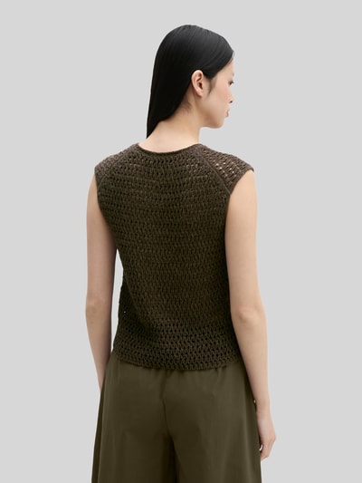 Marc O'Polo Slim Fit Pullunder aus Baumwoll-Mix Mittelbraun 5