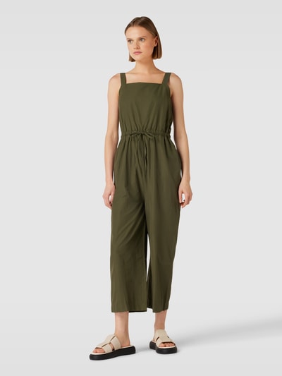 Kaffe Jumpsuit met tailleband, model 'Jeanet' Olijfgroen - 4