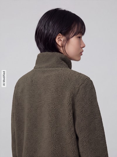 VERO MODA Sweatjacke mit hohem Stehkragen Oliv 3