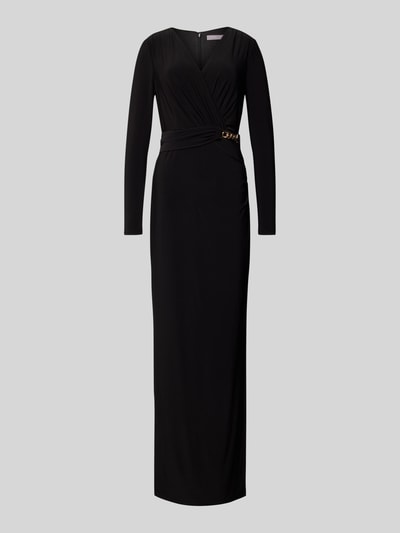 Christian Berg Cocktail Abendkleid in Wickel-Optik mit V-Ausschnitt Black 2