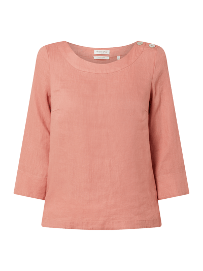 Christian Berg Woman Blouse van linnen met driekwartmouwen Oudroze - 2