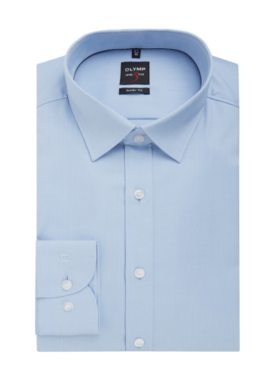 OLYMP Level Five Koszula biznesowa o kroju slim fit z diagonalu  Błękitny 5