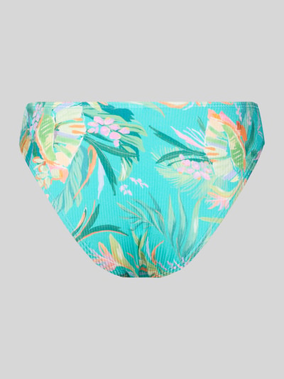 Productfoto, Bikinihose im Allover-Look Modell 'Sandra' van VENICE BEACH, turquoise, bloemenprint, materiaal-mix met stretch, aansluitende fit