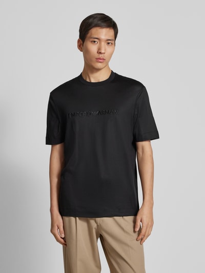 Emporio Armani T-Shirt mit Label-Stitching Black 4