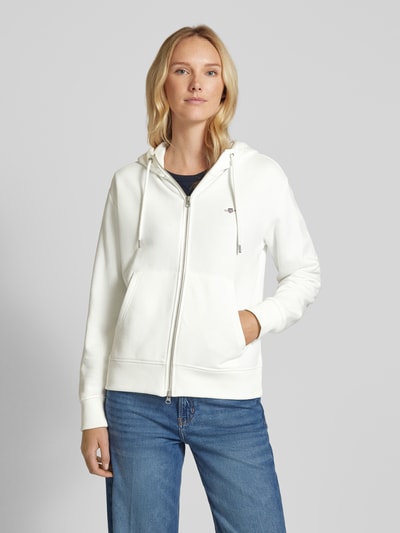 Gant Sweatjacke mit Kapuze Offwhite 4