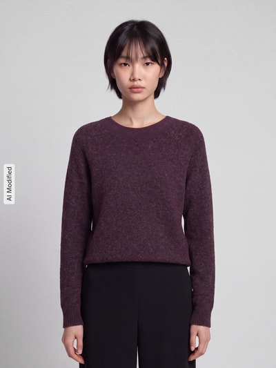 VERO MODA Regular Fit Pullover mit Rundhalsausschnitt Modell 'DOFFY' Dunkelrot 4