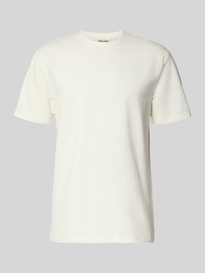 Produktfoto, Regular Fit T-Shirt aus Baumwoll-Mix Modell 'KIAN' von Only & Sons in Optik: Unifarben, Struktur Piqué, Farbton Cremeweiß