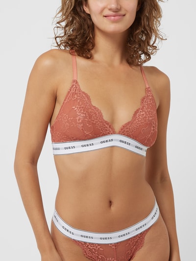 Guess Biustonosz typu bralette z koronki model „Belle” Terakotowy 4