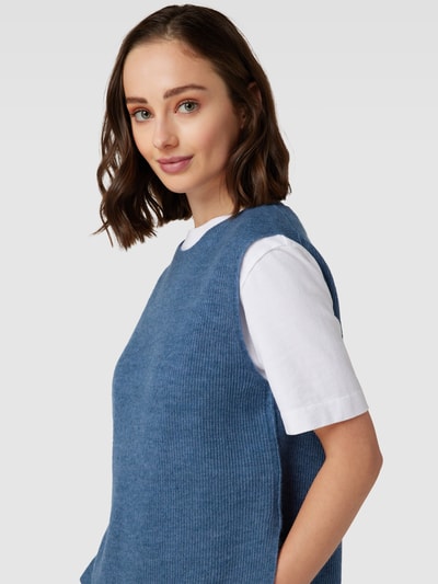 Marc O'Polo Stricktop mit Alpaka-Anteil und Rundhalsausschnitt Jeansblau 3