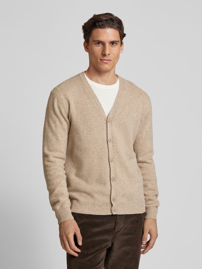 Casual Friday Slim Fit Strickjacke mit Knopfleiste Modell 'Karl' Camel Melange 4