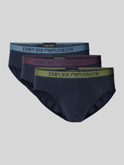 Emporio Armani Slip mit elastischem Label-Bund im 3er-Pack Marine 1