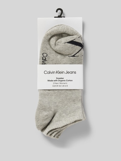 Calvin Klein Jeans Socken mit Label-Schriftzug im 2er-Pack Hellgrau Melange 3