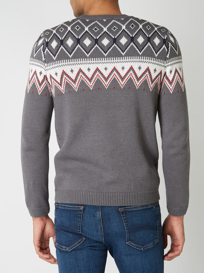 REVIEW Pullover mit Norweger-Dessin Graphit 5