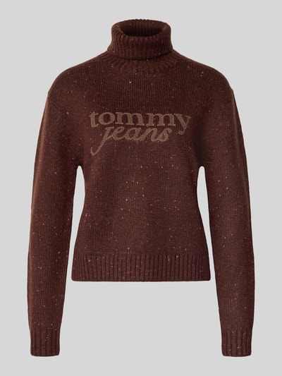 Tommy Jeans Regular Fit Rollkragenpullover mit Wollanteil Modell 'NEP' Schoko 2