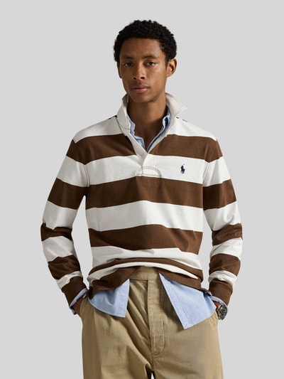 Polo Ralph Lauren regular fit rugbyshirt van puur katoen Middenbruin - 4