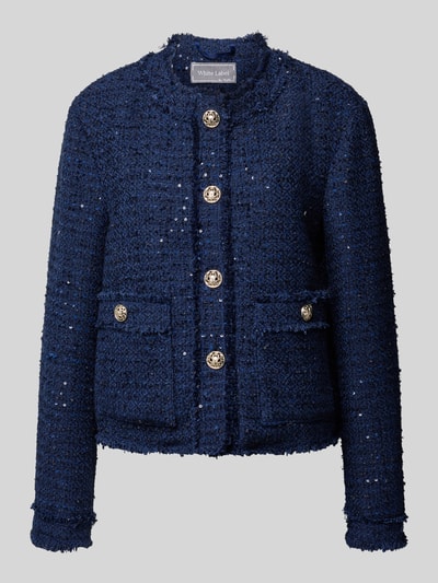WHITE LABEL Blazer in Bouclé-Optik mit Knopfleiste Dunkelblau 2