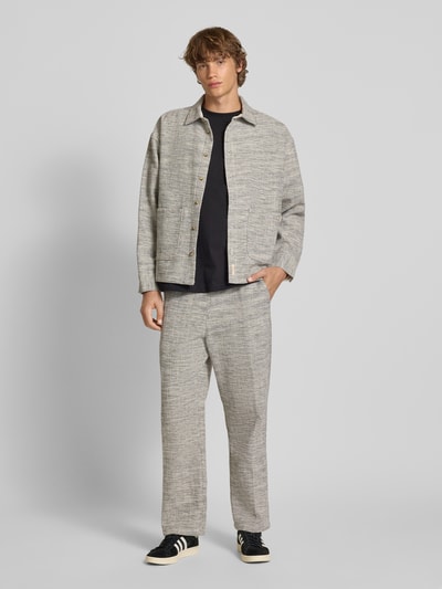 BLKVIS Relaxed fit overhemdjack met structuurmotief Offwhite - 1