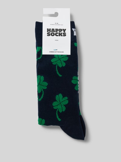 Happy Socks Socken mit Motiv- und Label-Print Modell 'Big Luck' Dunkelblau 3