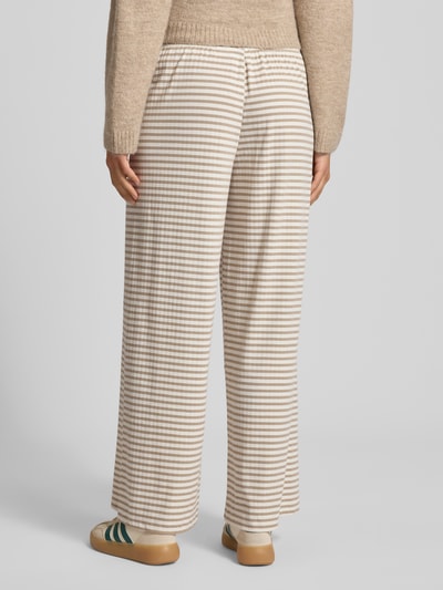 Gina Tricot Lounge-Hose mit Streifenmuster und elastischem Bund Beige Melange 5